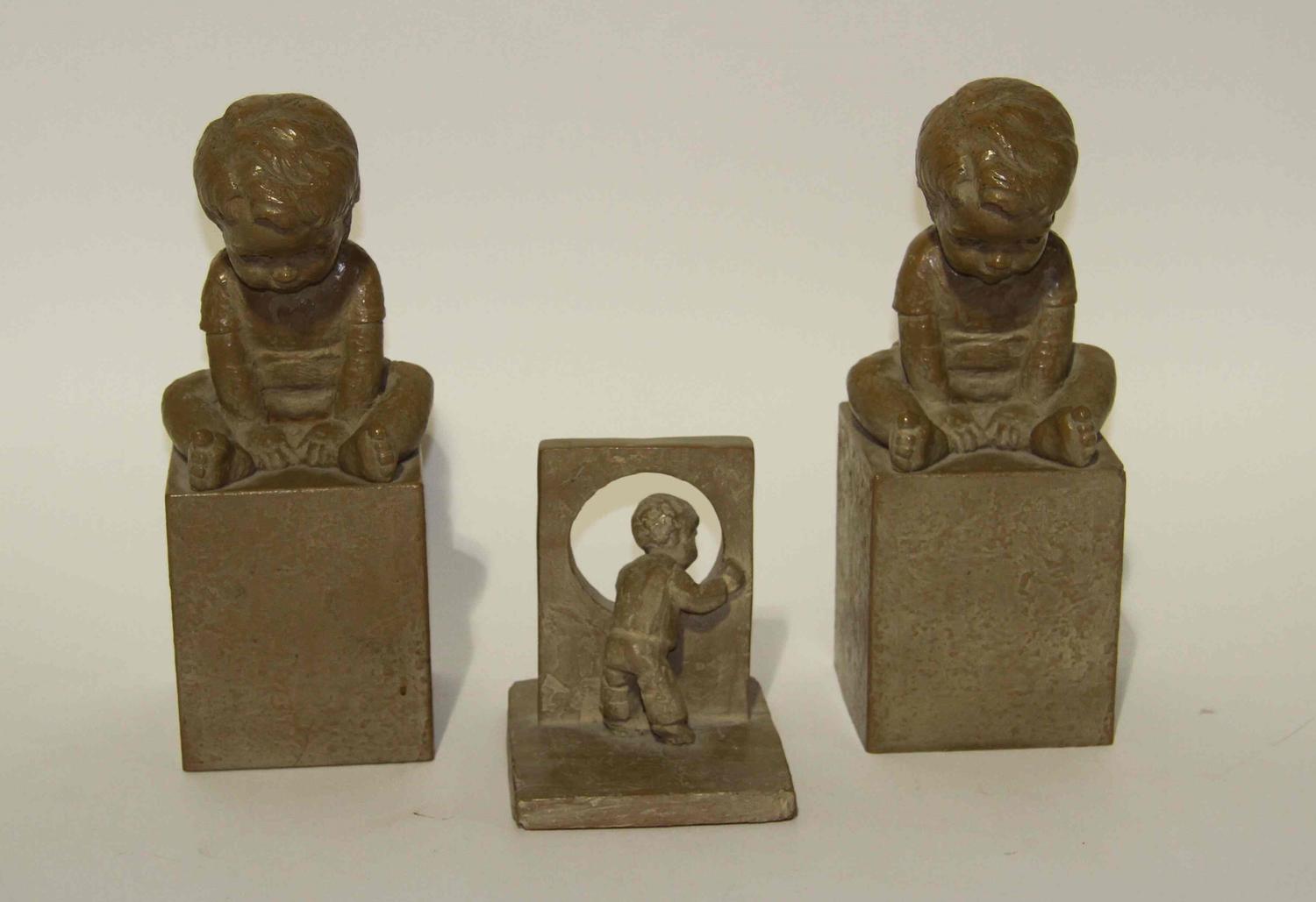 Five Haeger Pottery Figural Articles Height of tallest 13 1/4 inches.