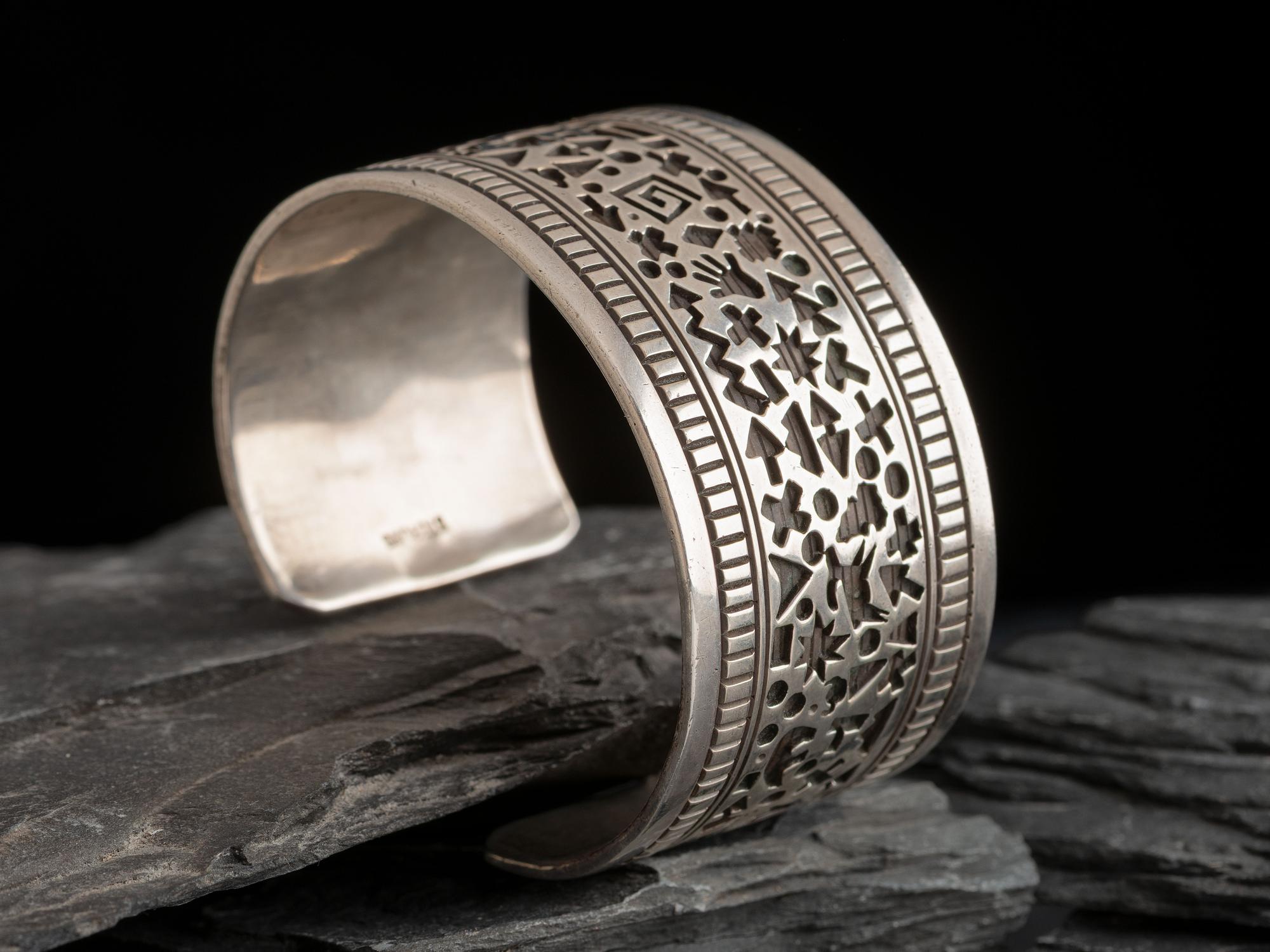 Sterling Silver Petroglyph Cuff Bracelet