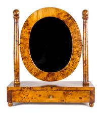 A North European Karelian Birch Toilet Mirror Height 24 inches. — 19TH CENTURY
