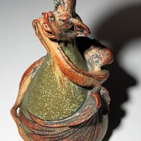 "Feathered Dragon / Winged Saurian" Amphora vase Riessner, Stellmacher & Kessel, Turn-Teplitz, Bohemia, c. 1900