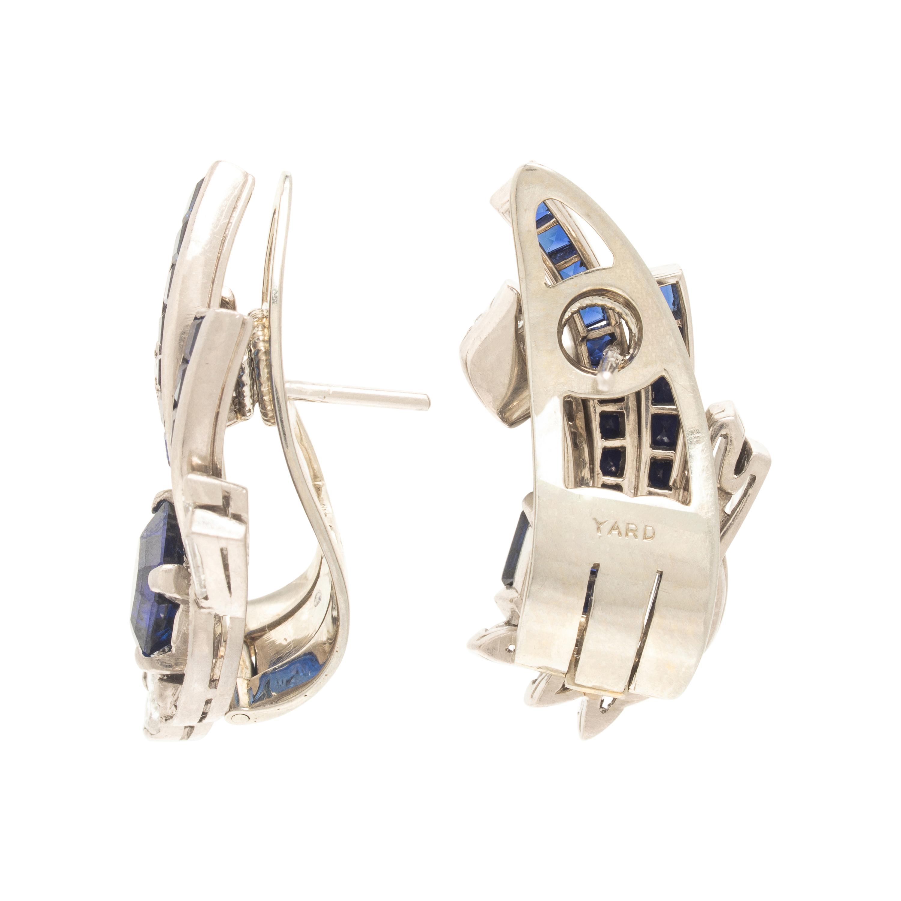 Raymond Yard, Sapphire and Diamond Earrings