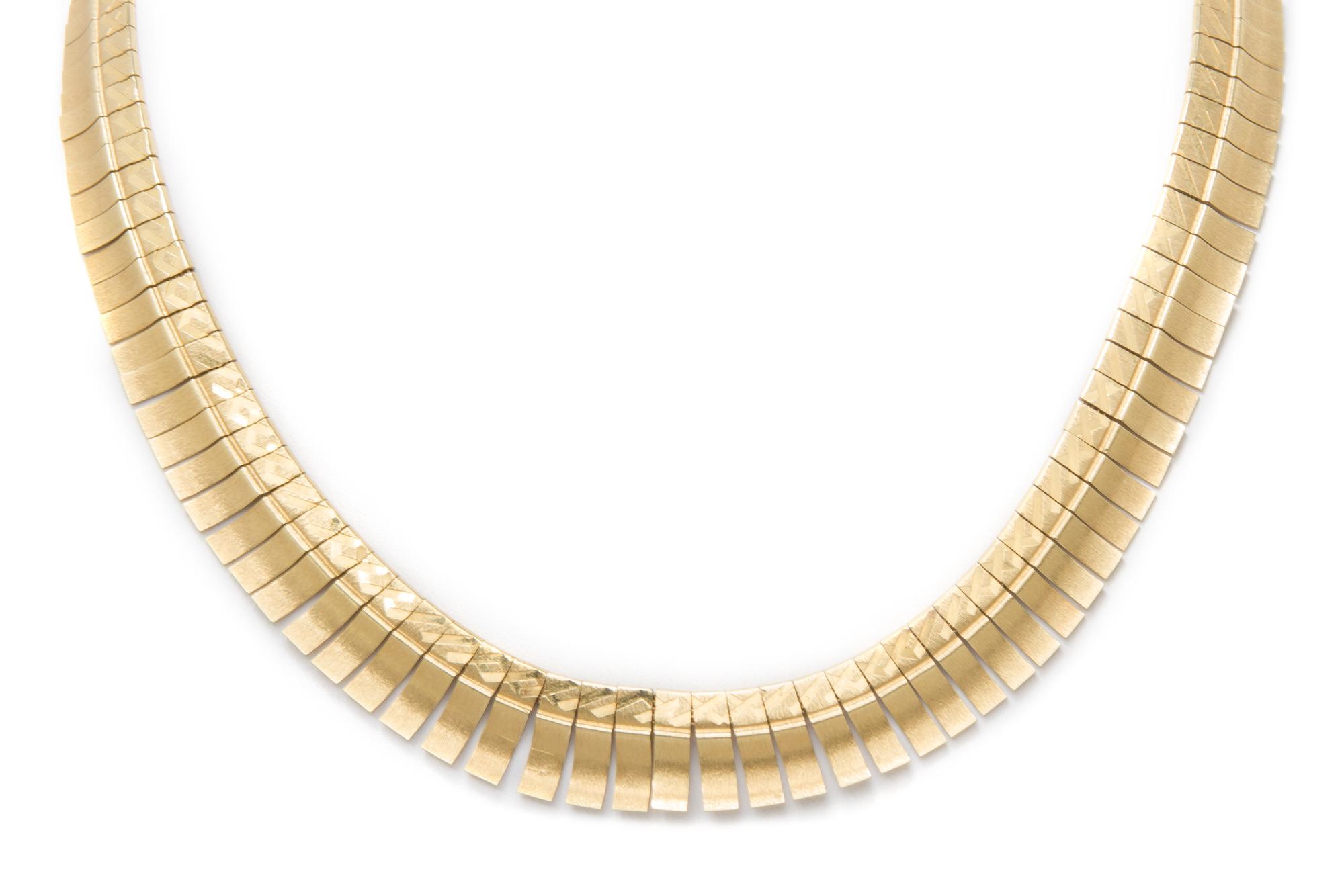 A Retro 18 Karat Yellow Gold Bib Necklace, 37.30 dwts.