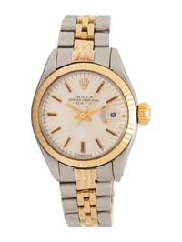 ROLEX, REF. 6917 18K YELLOW GOLD AND STAINLESS STEEL 'OYSTER PERPETUAL DATE' WRISTWATCH