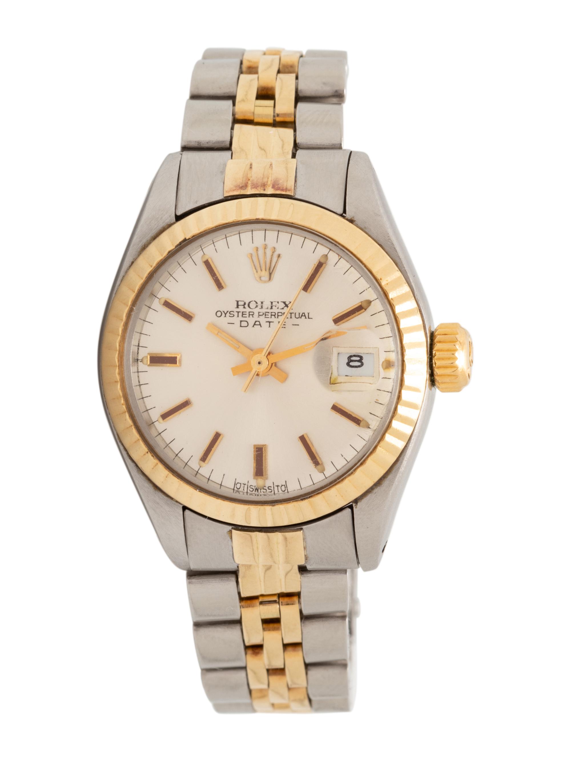 ROLEX, REF. 6917 18K YELLOW GOLD AND STAINLESS STEEL 'OYSTER PERPETUAL DATE' WRISTWATCH
