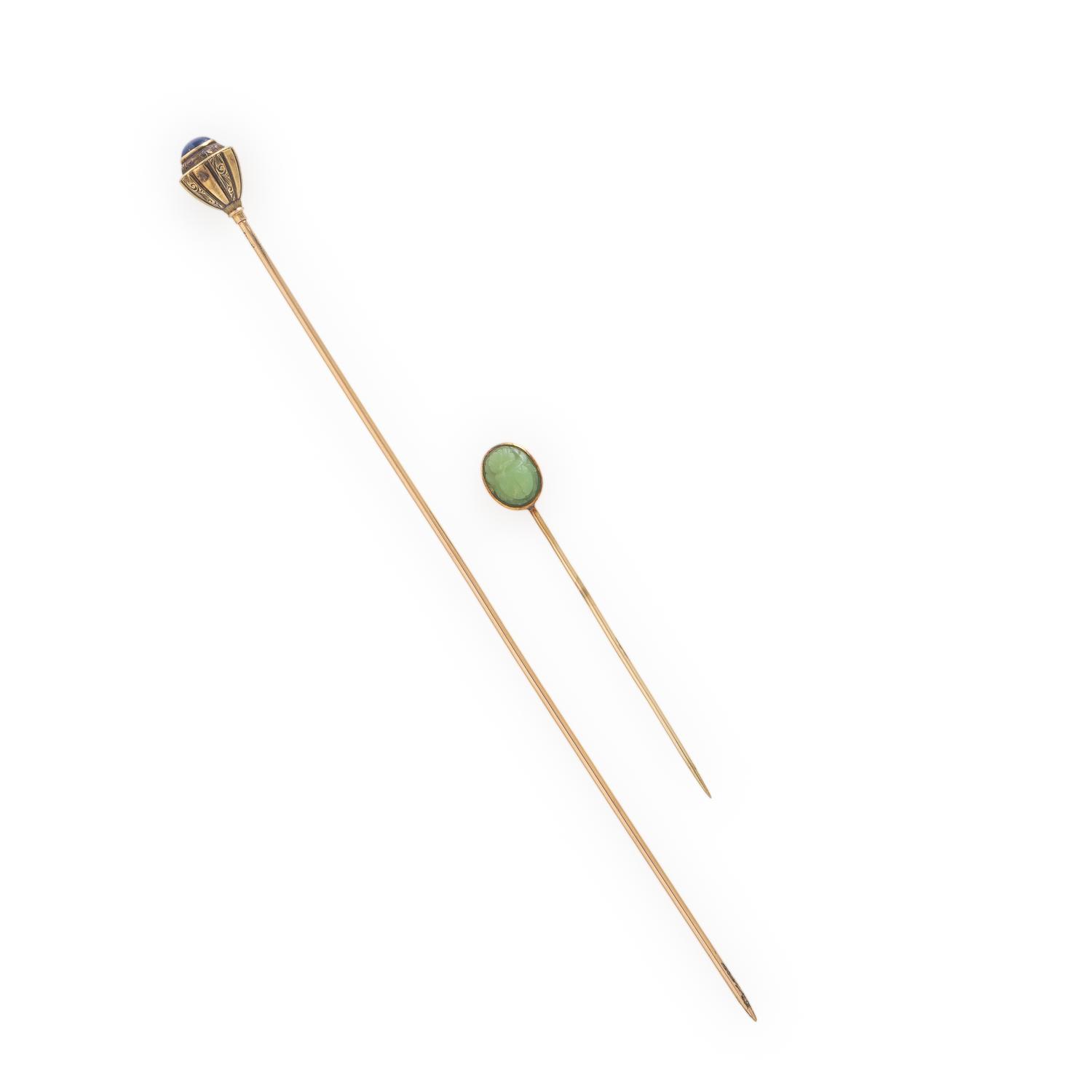 Two Yellow Gold Stick Pins