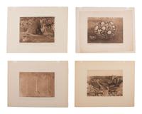 CURTIS, Edward (1868-1952). 30 photogravures of Native American women, children, artifacts, artwork.