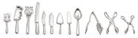 A Collection of Silver Serving Articles, , comprising a cake knife, a fish slice, a fish knife, a cake slice, a pie slice, a crumb tray