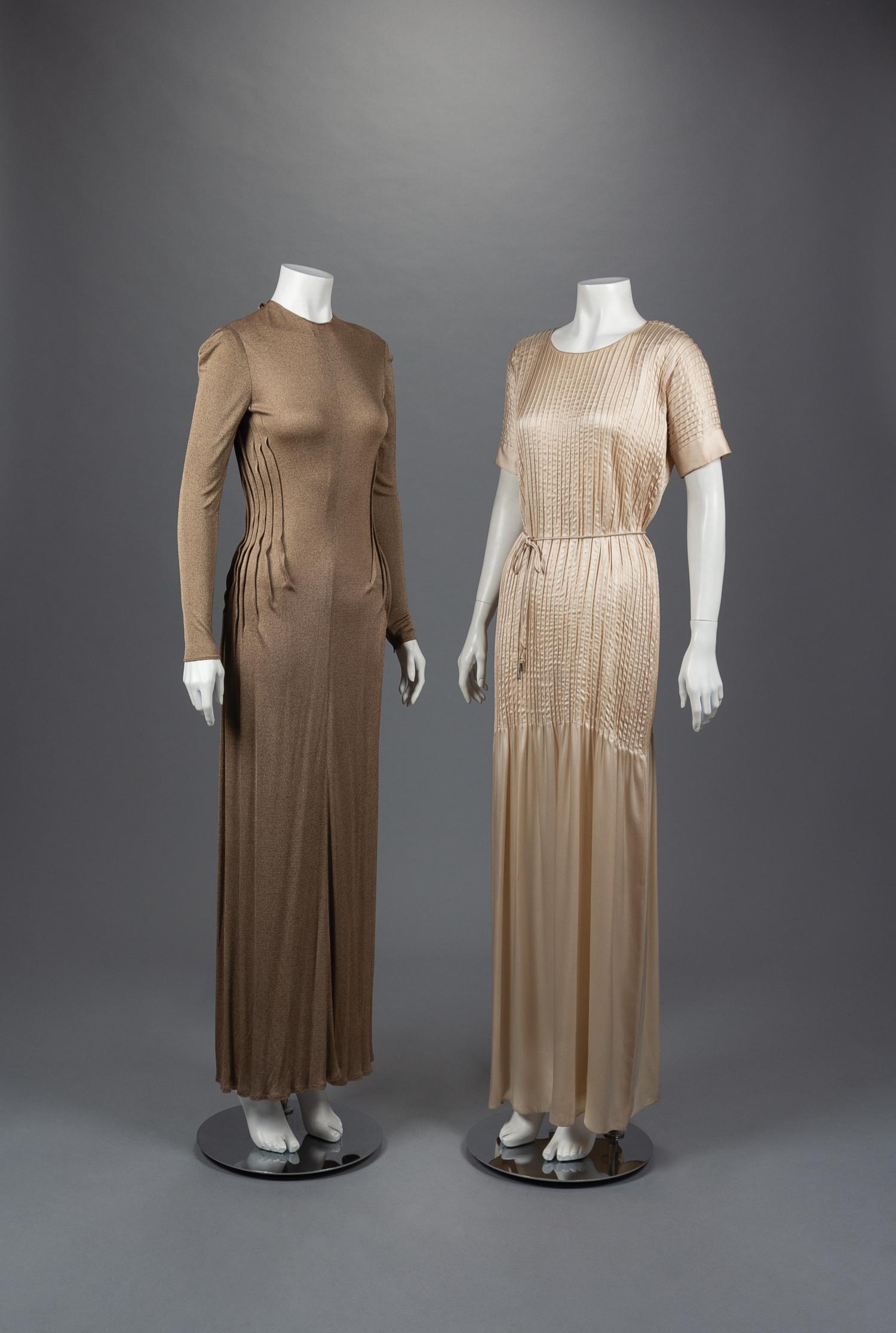 Two Geoffrey Beene Evening Dresses, Fall 1975