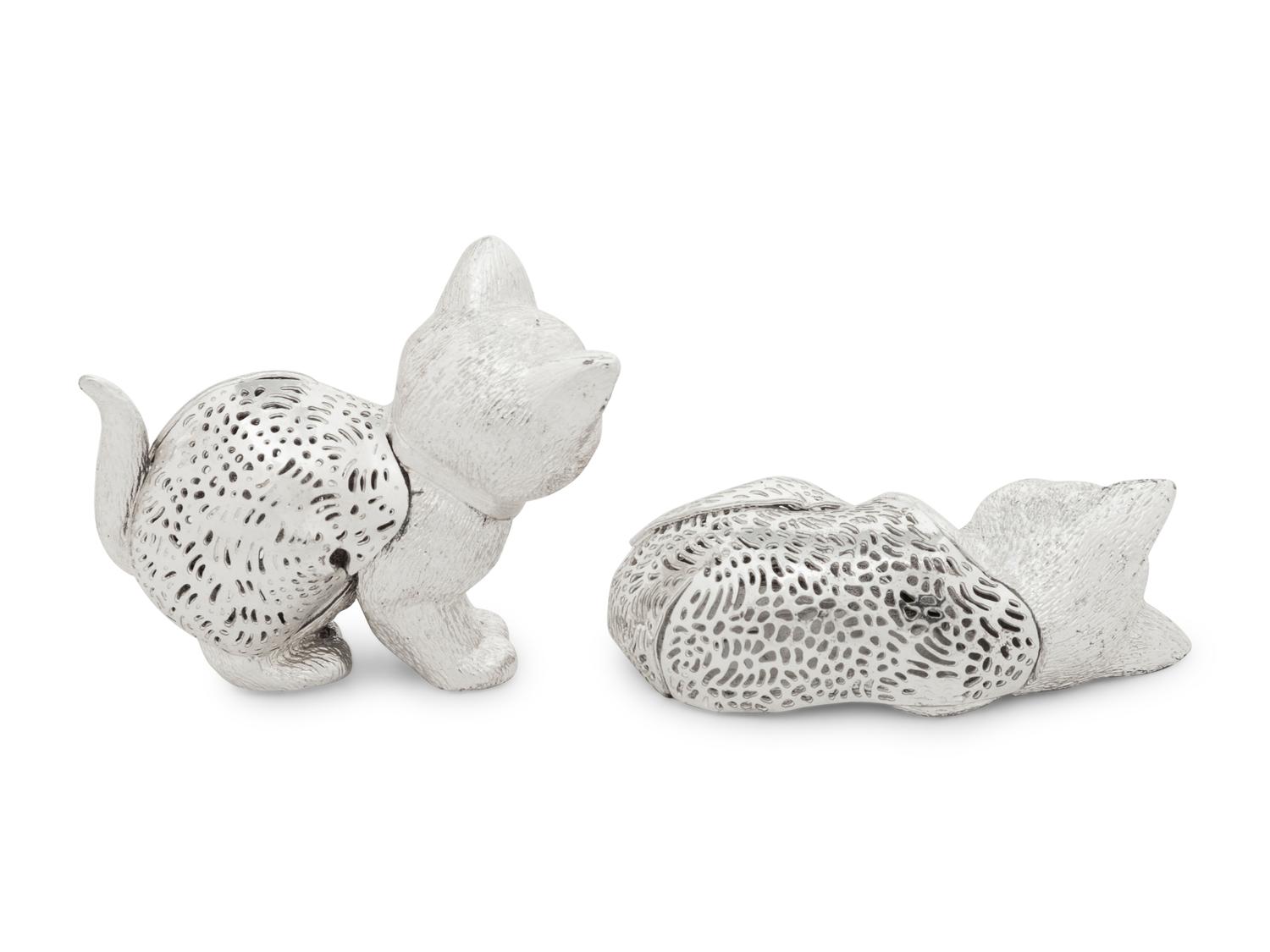 Two French Silver-Plate Zoomorphic Figures