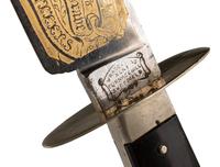 [CIVIL WAR]. Wragg & Sons gold paneled XLNT Bowie knife.