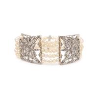 FRENCH, BELLE ÉPOQUE, DIAMOND AND CULTURED PEARL BRACELET