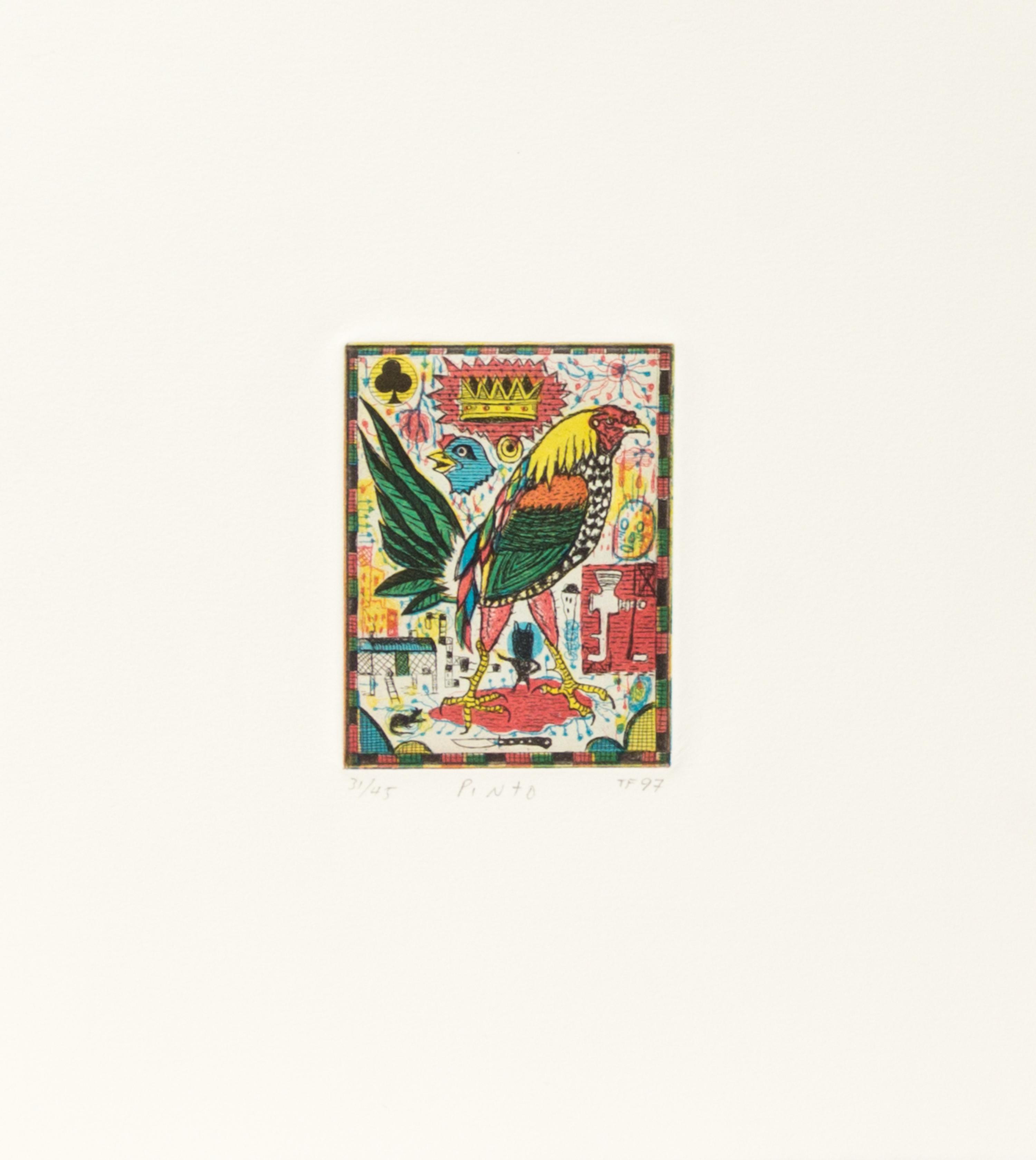 Tony Fitzpatrick, (American, 1958), Pinto, Azul and Rubio, 1997 (a group of 3)