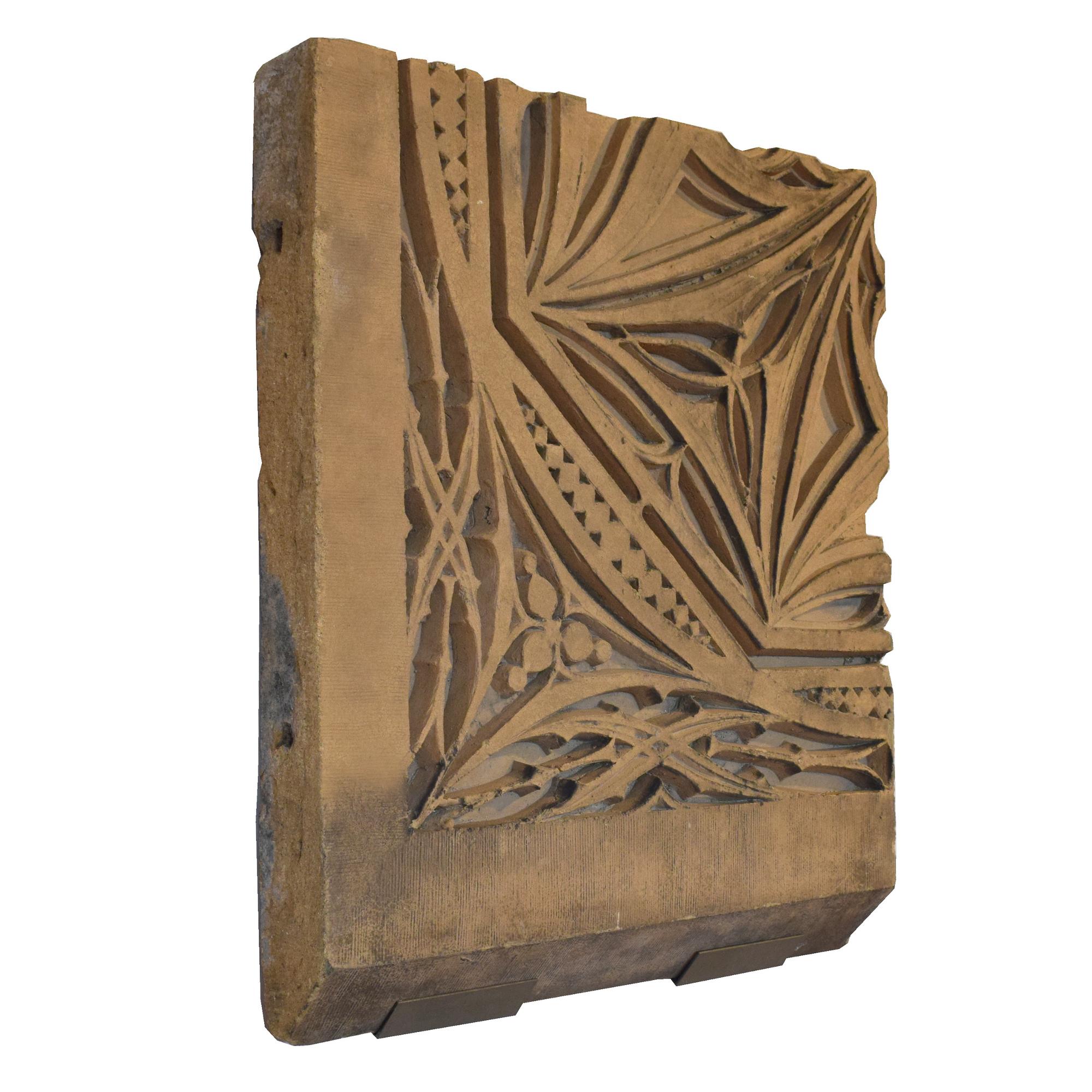 A Sullivan Designed Terra Cotta Facade Fragment from the St. Nicholas Hotel 27.5" W x 4" D x 32" H — United States, 1894
