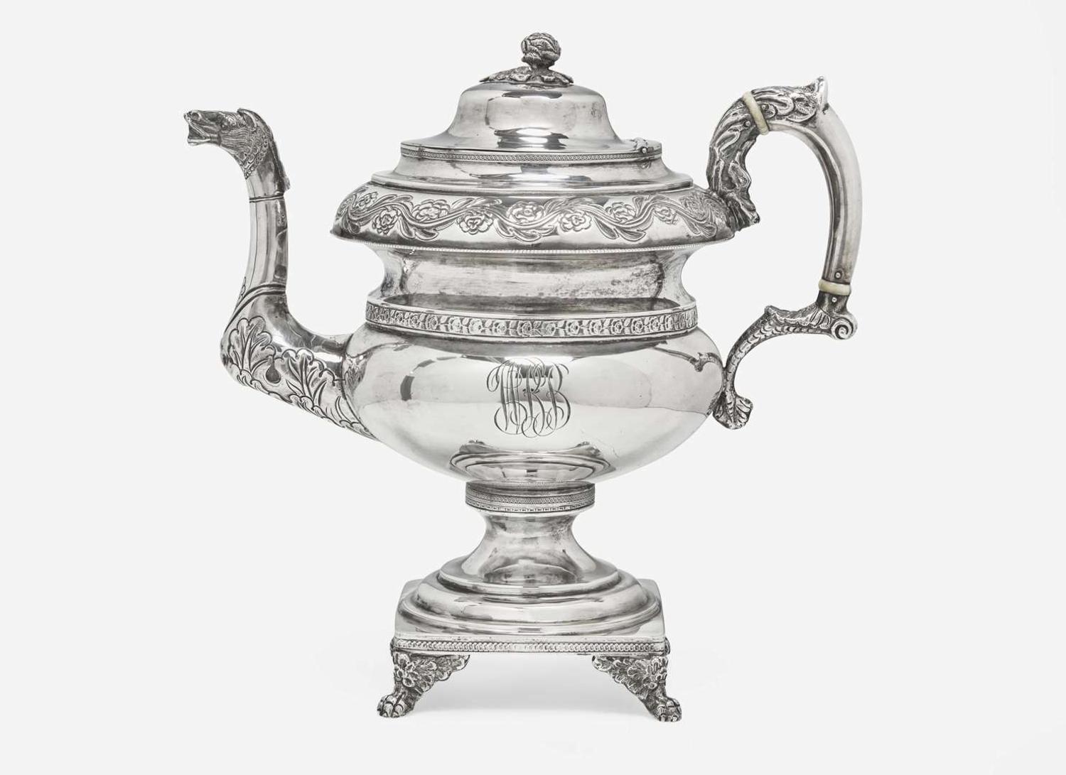 A Federal coin silver coffeepot, Thomas Whartenby (active c. 1811-1850), Philadelphia, PA, circa 1820