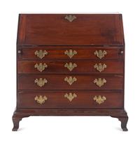 A Chippendale Shell-Carved Mahogany Slant-Front Desk