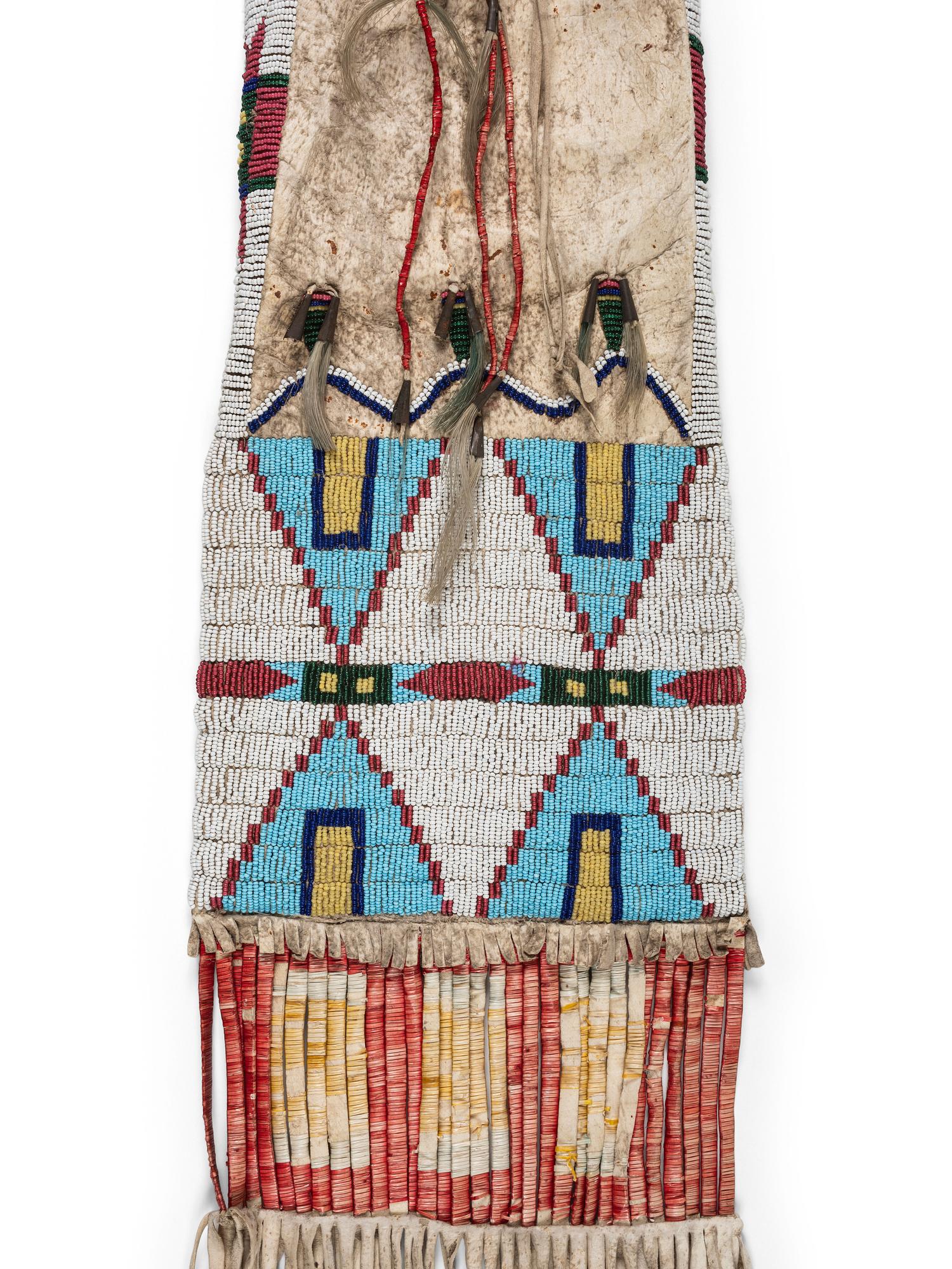 Northern Plains Beaded Hide Tobacco Bag