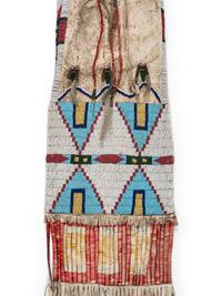 Northern Plains Beaded Hide Tobacco Bag