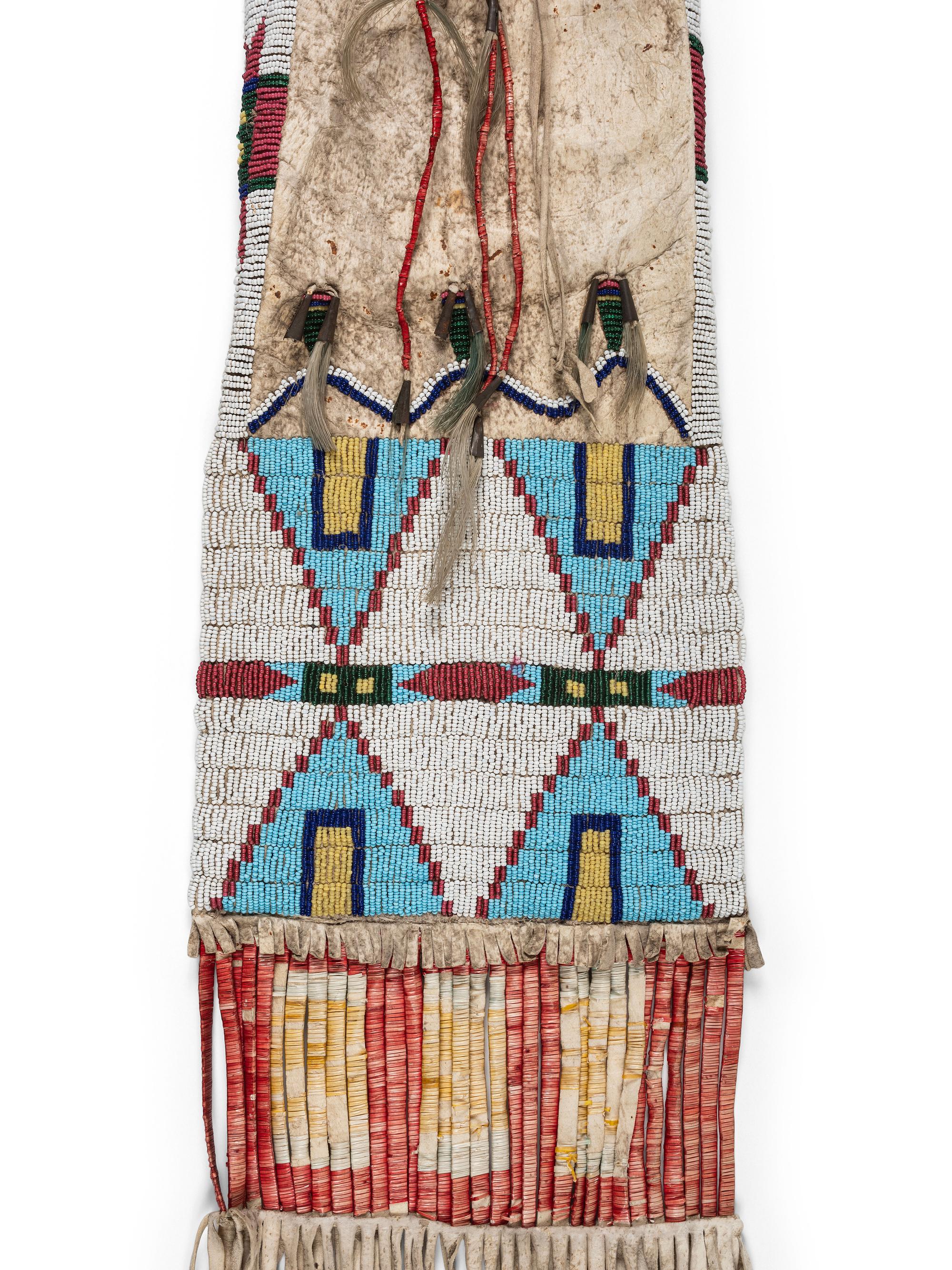 Northern Plains Beaded Hide Tobacco Bag