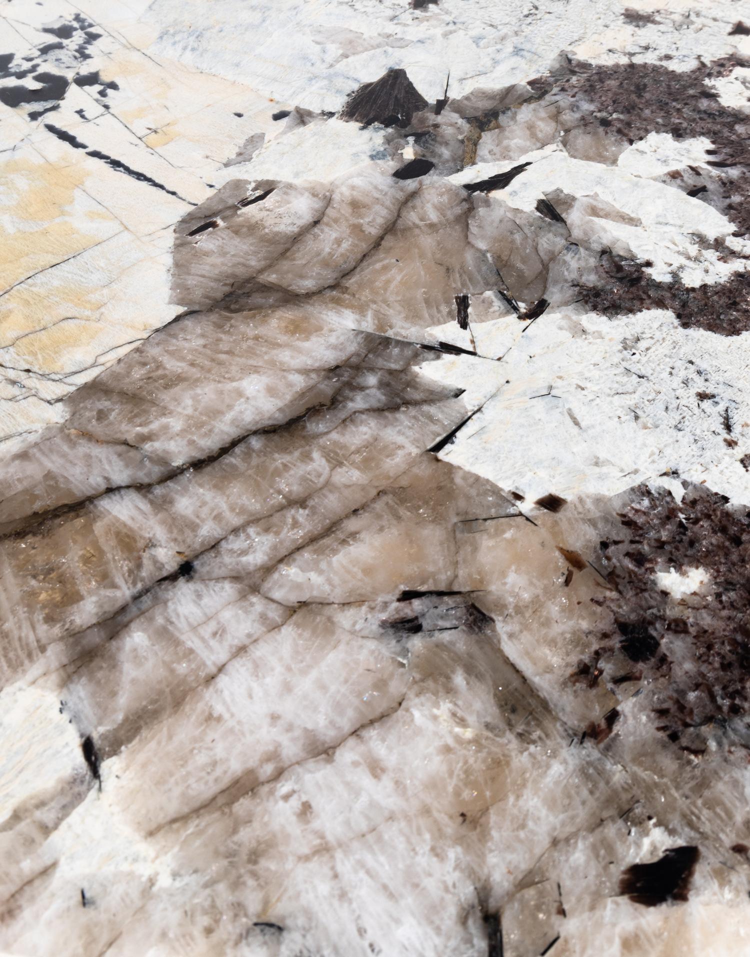 A Contemporary Chrome and Marble-Top Dining Table
