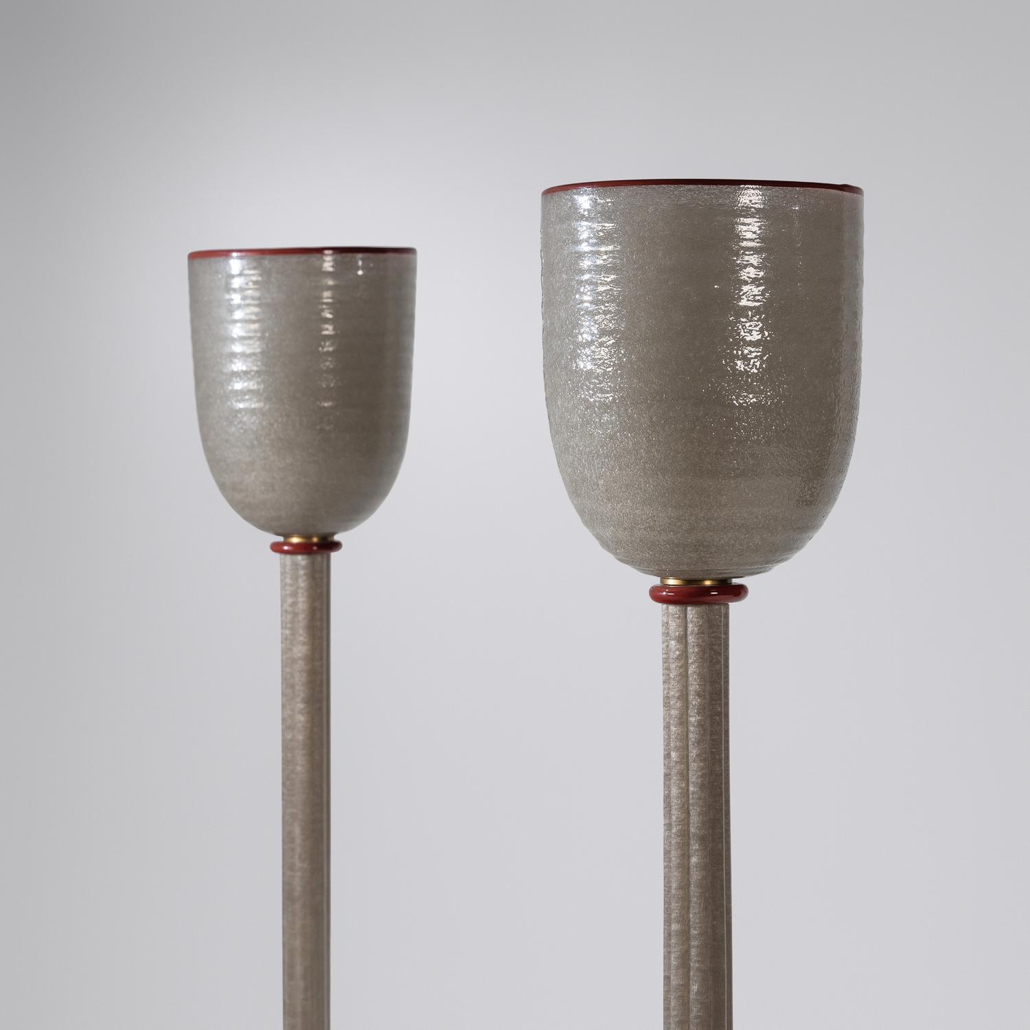 Pair of Murano Glass Floor Lamps