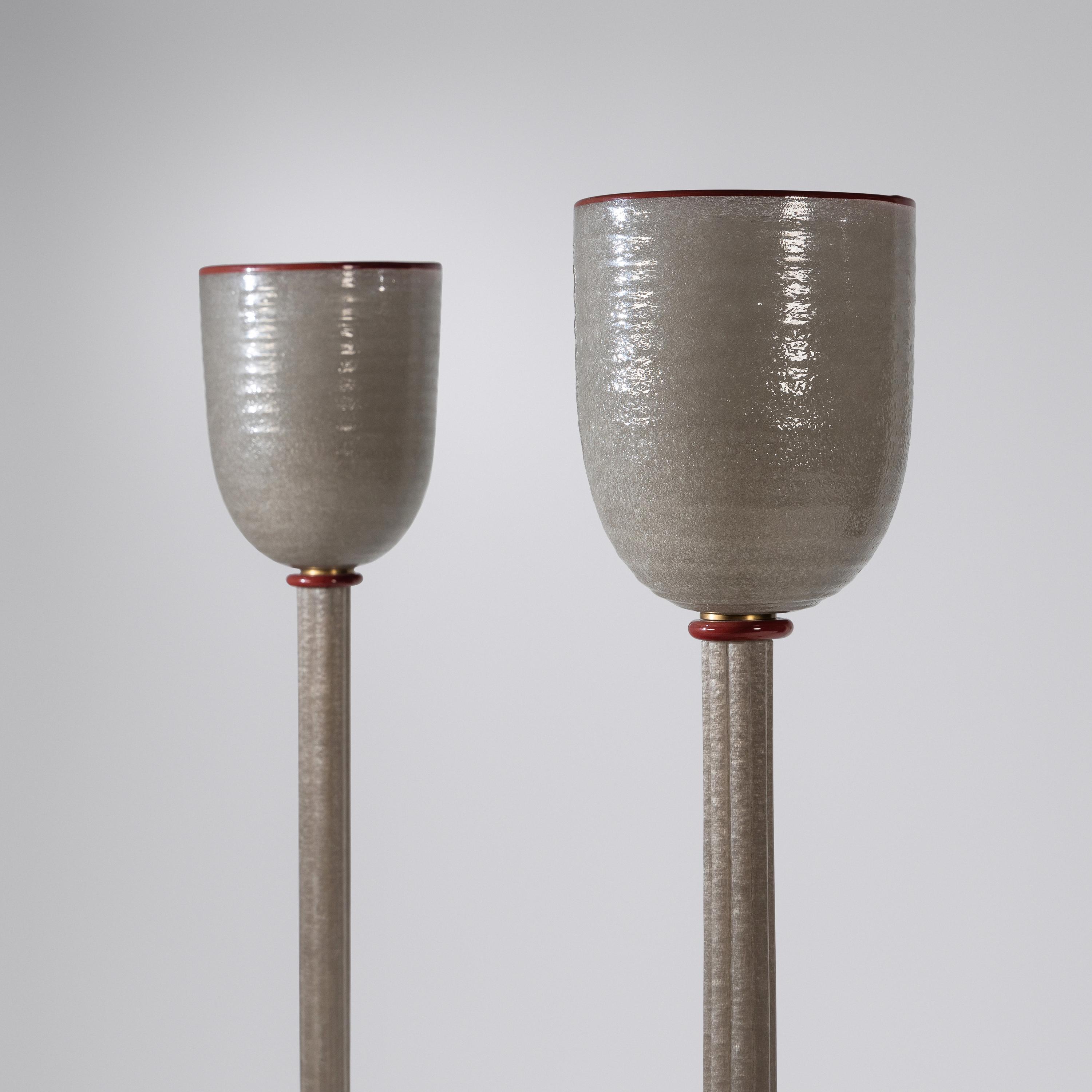 Pair of Murano Glass Floor Lamps