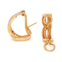 YELLOW GOLD AND DIAMOND EARCLIPS