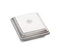 An American Silver Travel Clock, Tiffany & Co., New York, NY, Circa 1920s, of rectangular form with spot-hammered surfaces, the exterio