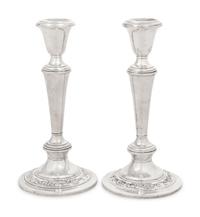 A Pair of American Silver Candlesticks