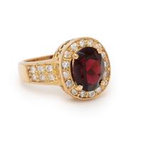 GARNET AND DIAMOND RING