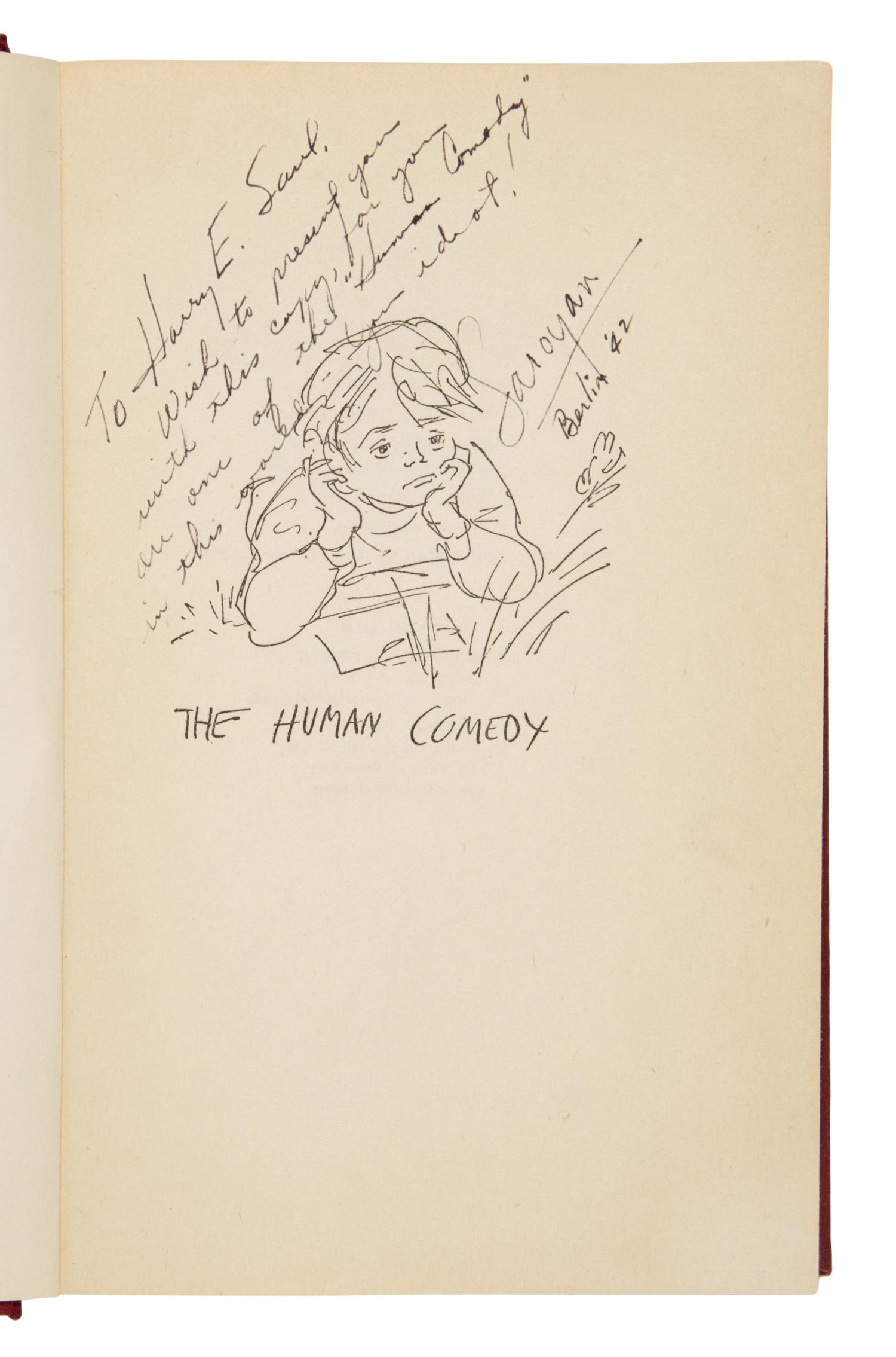 Saroyan, William (1908-1991). A pair of first editions, both inscribed, comprising: