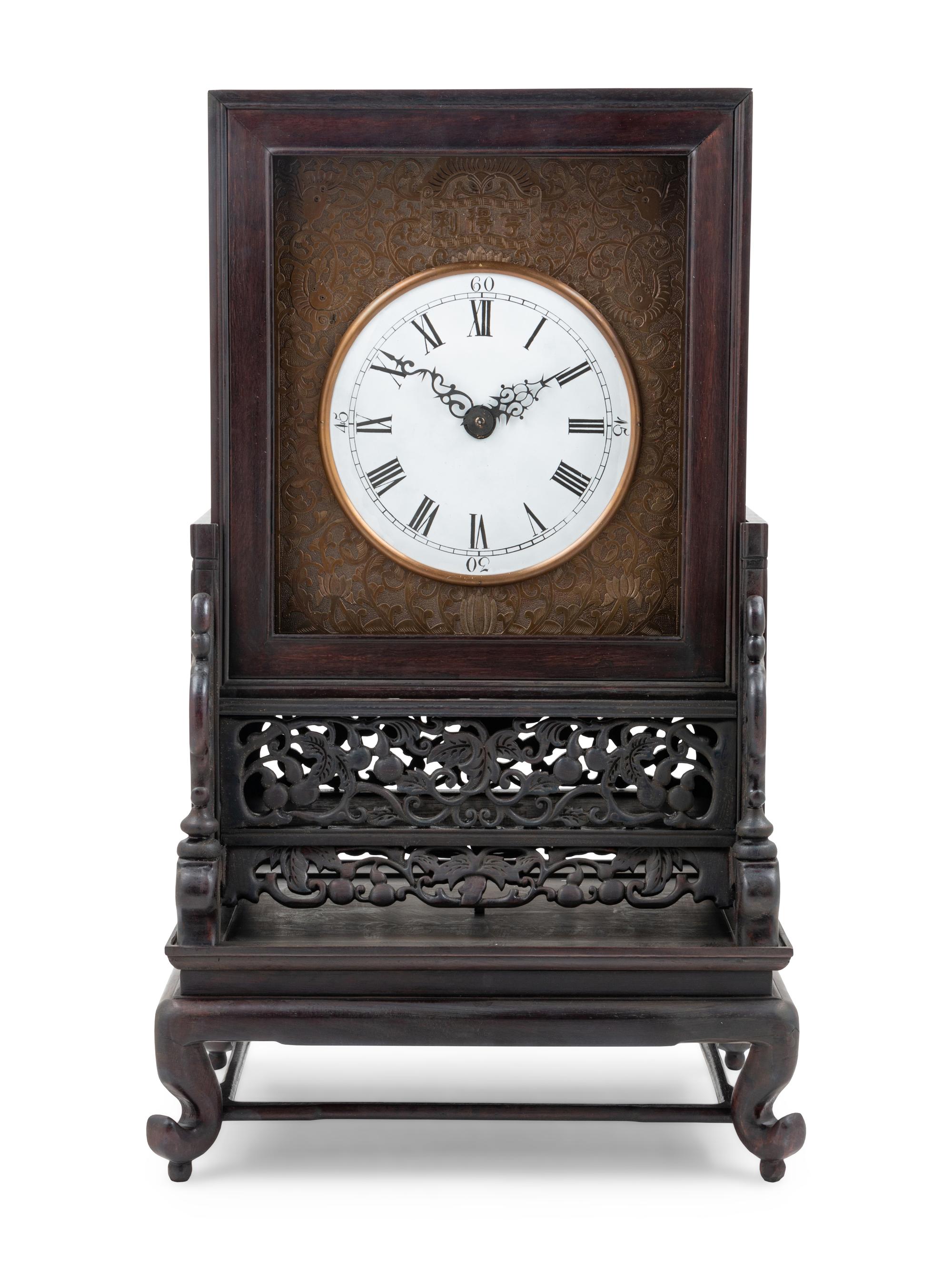 A Hardwood Mantel Clock
