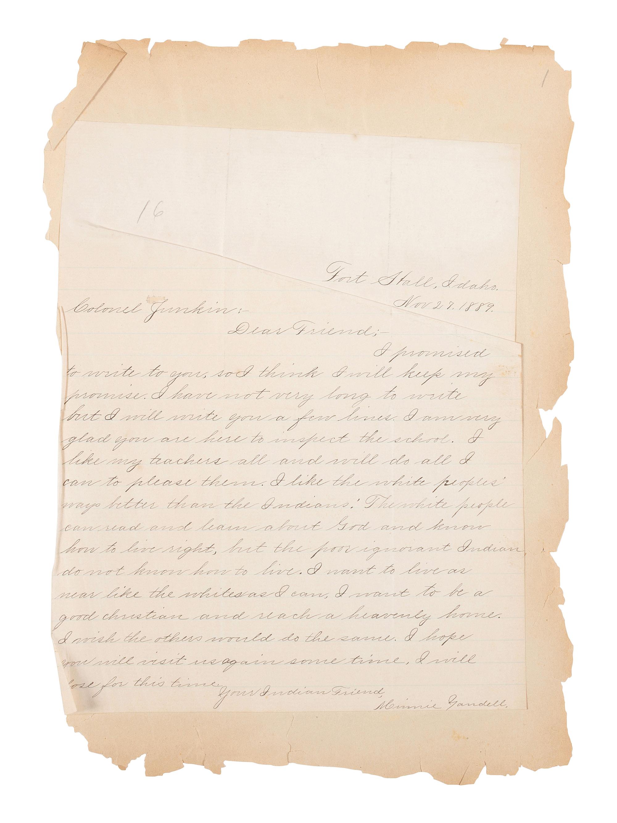 [NATIVE AMERICANS]. JUNKIN, William W. (1831-1903). A Collection of Indian Photographs and Views with Photos of a Few White Employes [ sic ] Together with Some Indian Letters and Paintings. Made by W.W. Junkin, Fairfield, Iowa. 1889-93.