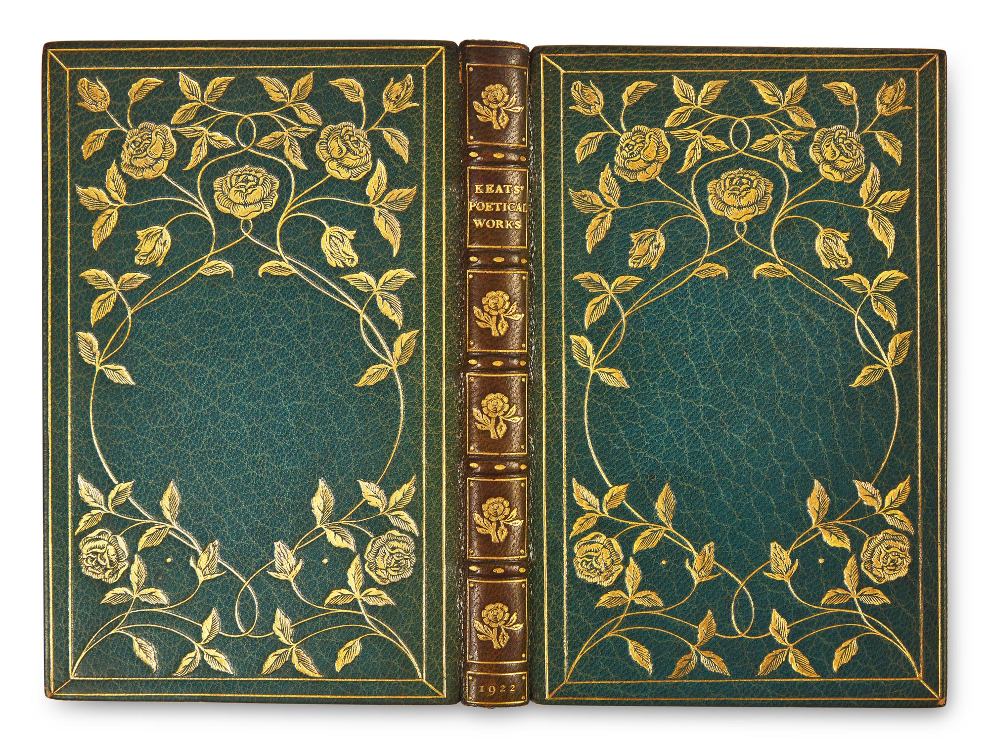 [BINDING]. [KEATS, John]. -- PALGRAVE, Francis T. The Poetical Works of John Keats. London: Macmillan and Co., 1922.