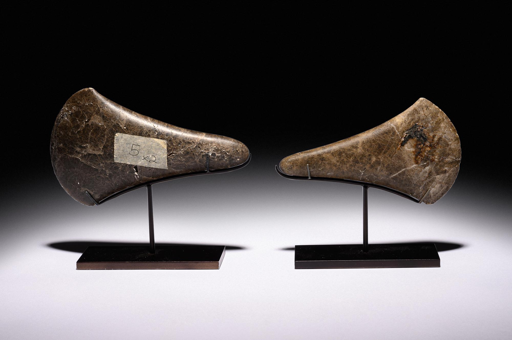 Two Early European Stone Axe Heads