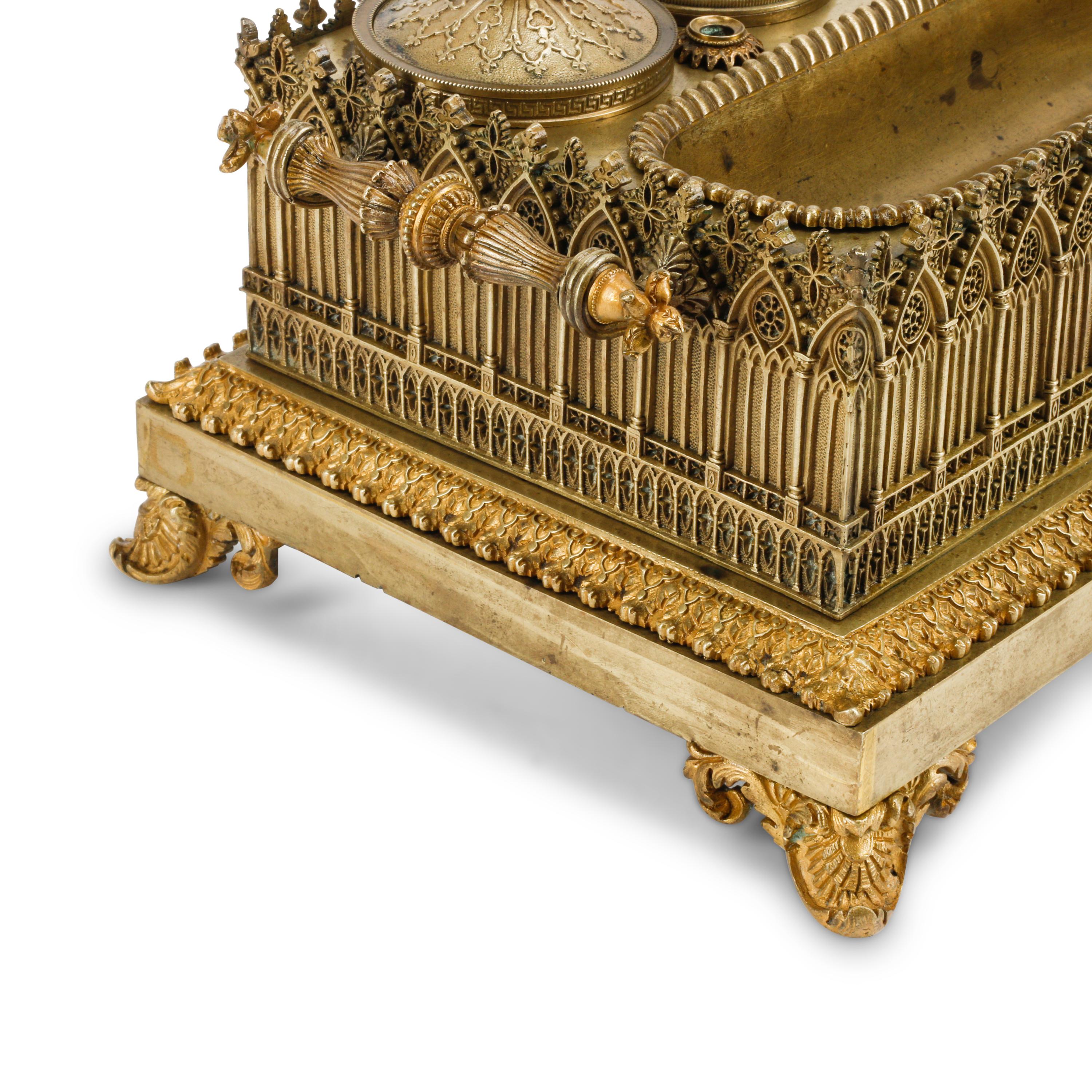 A Louis Philippe Gilt Bronze Inkwell