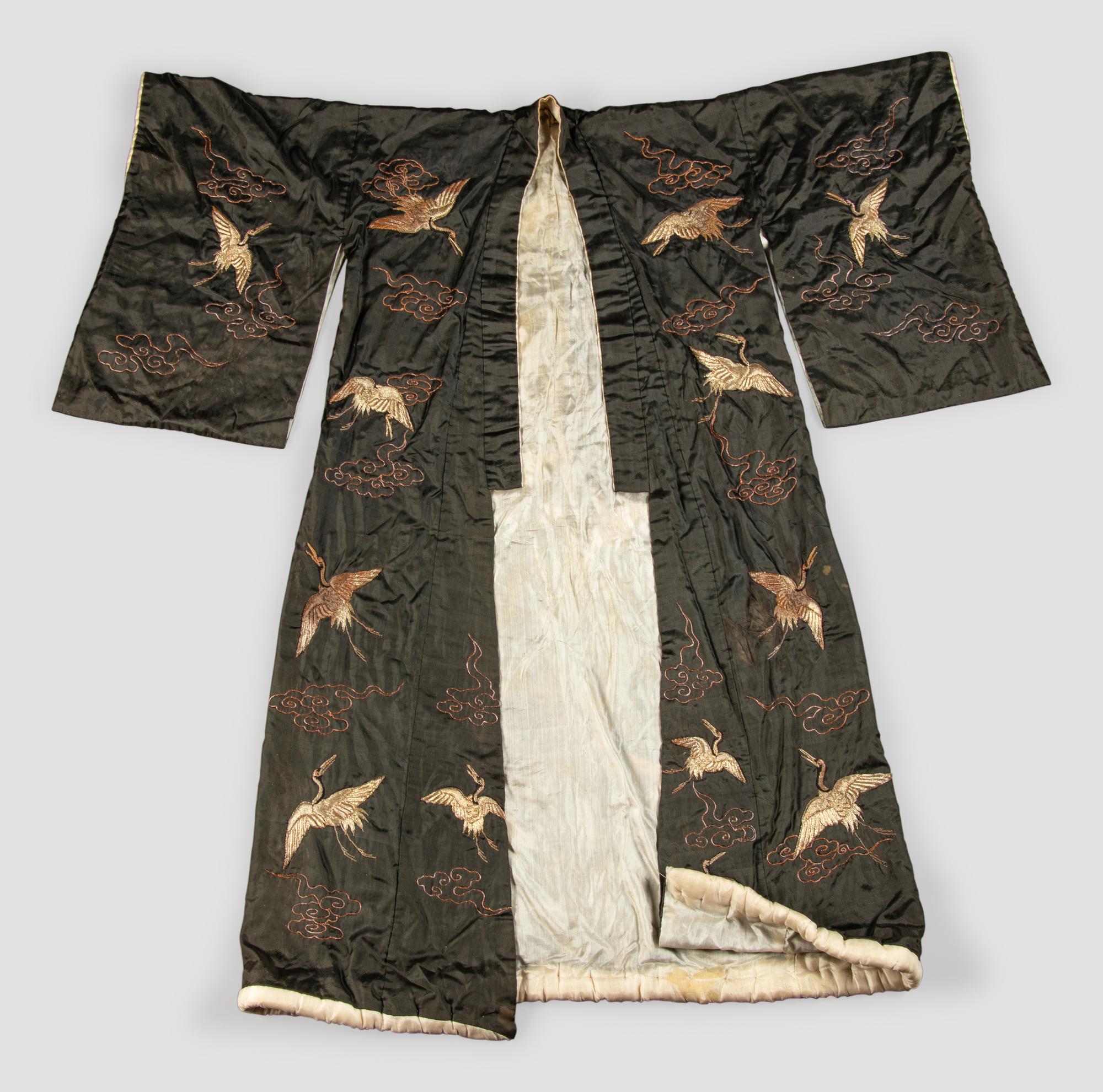Three Japanese Silk Kimono and One Japanese Silk Priest Robe