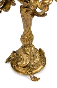 A Pair of Louis XV Style Gilt-Bronze Seven-Light Candelabra
