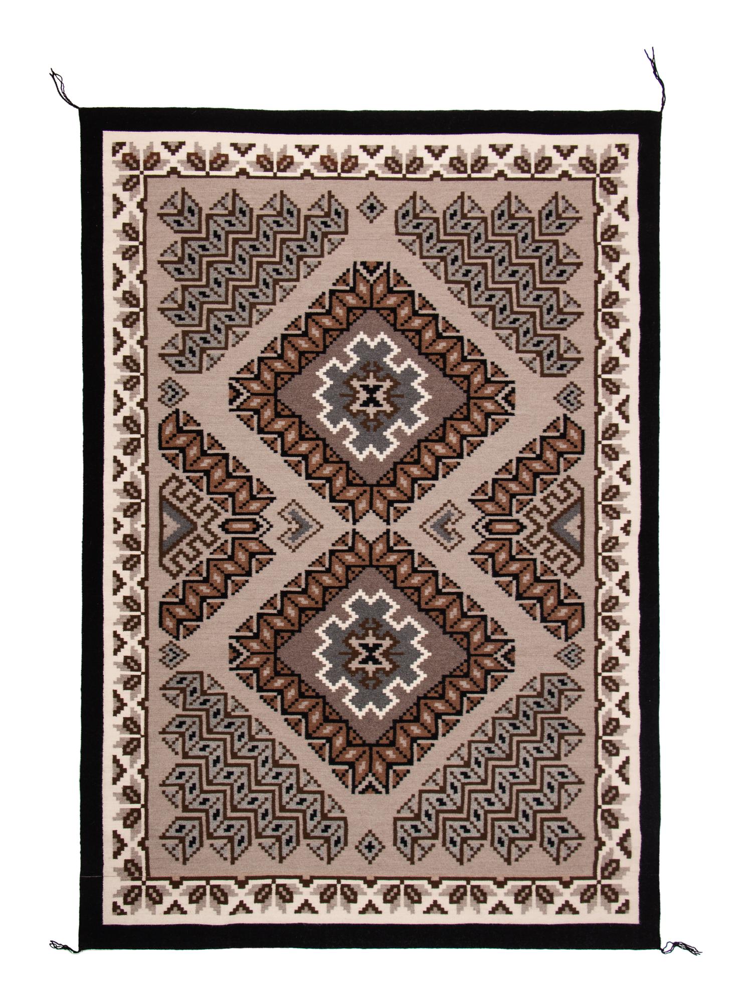 Award Winning Two Grey Hills Pattern Weaving / Rug