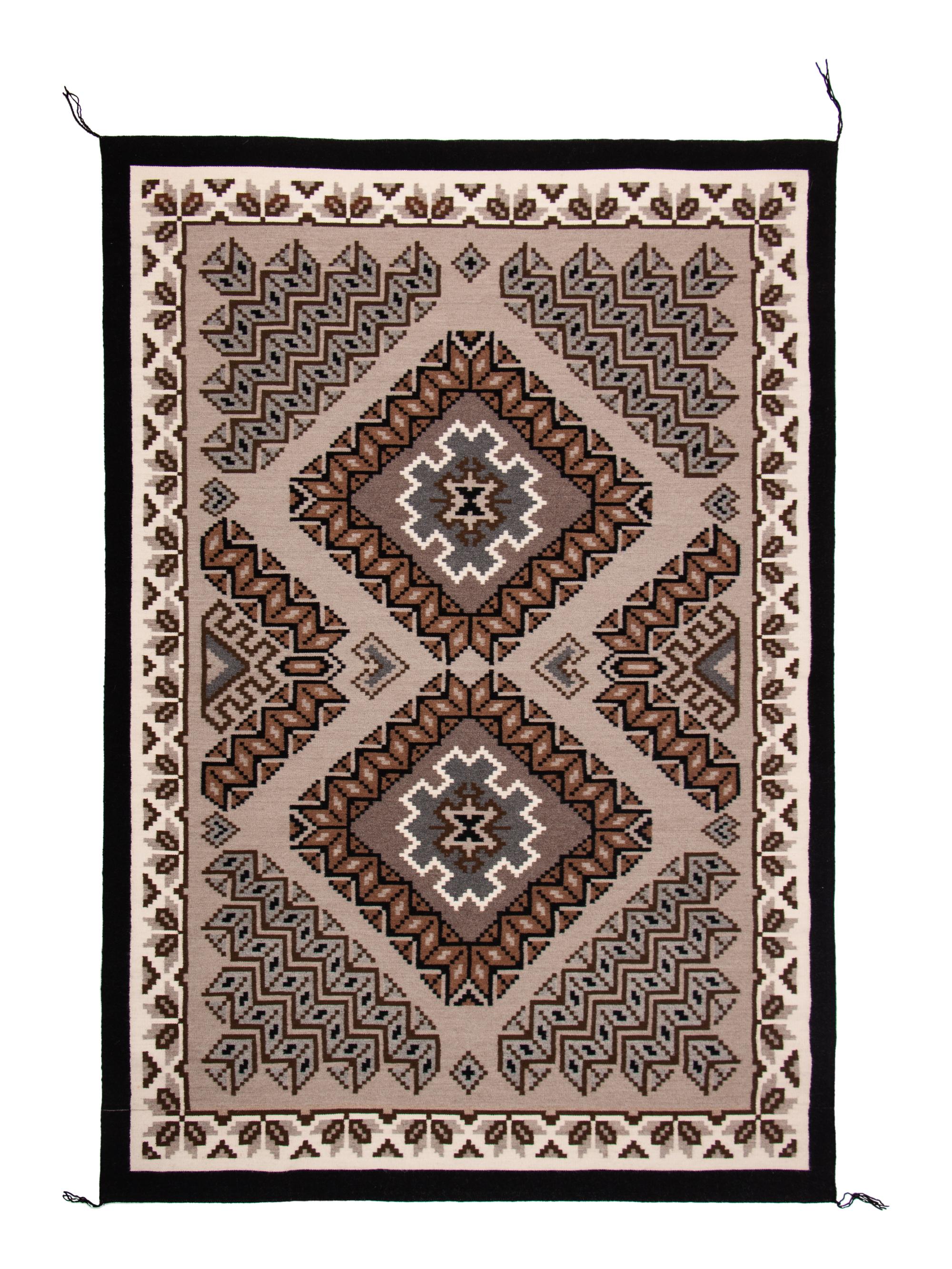Award Winning Two Grey Hills Pattern Weaving / Rug