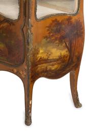 A Louis XV Style Gilt Bronze Mounted Vernis Martin Vitrine