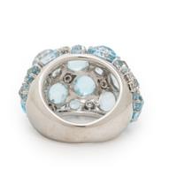 A & FURST, WHITE GOLD, DIAMOND, AND BLUE TOPAZ RING