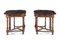 A Pair of Baroque Style Gate-Leg Drop-Leaf Console Tables