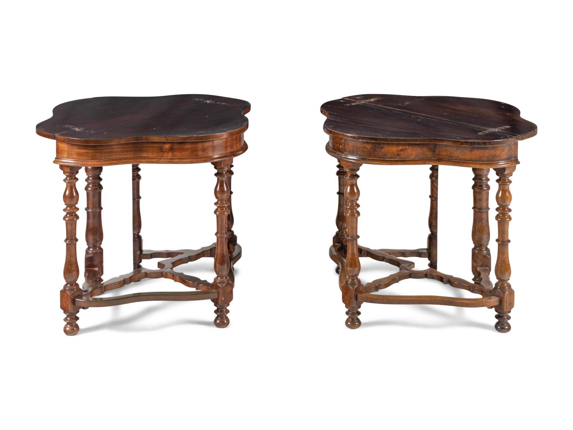 A Pair of Baroque Style Gate-Leg Drop-Leaf Console Tables