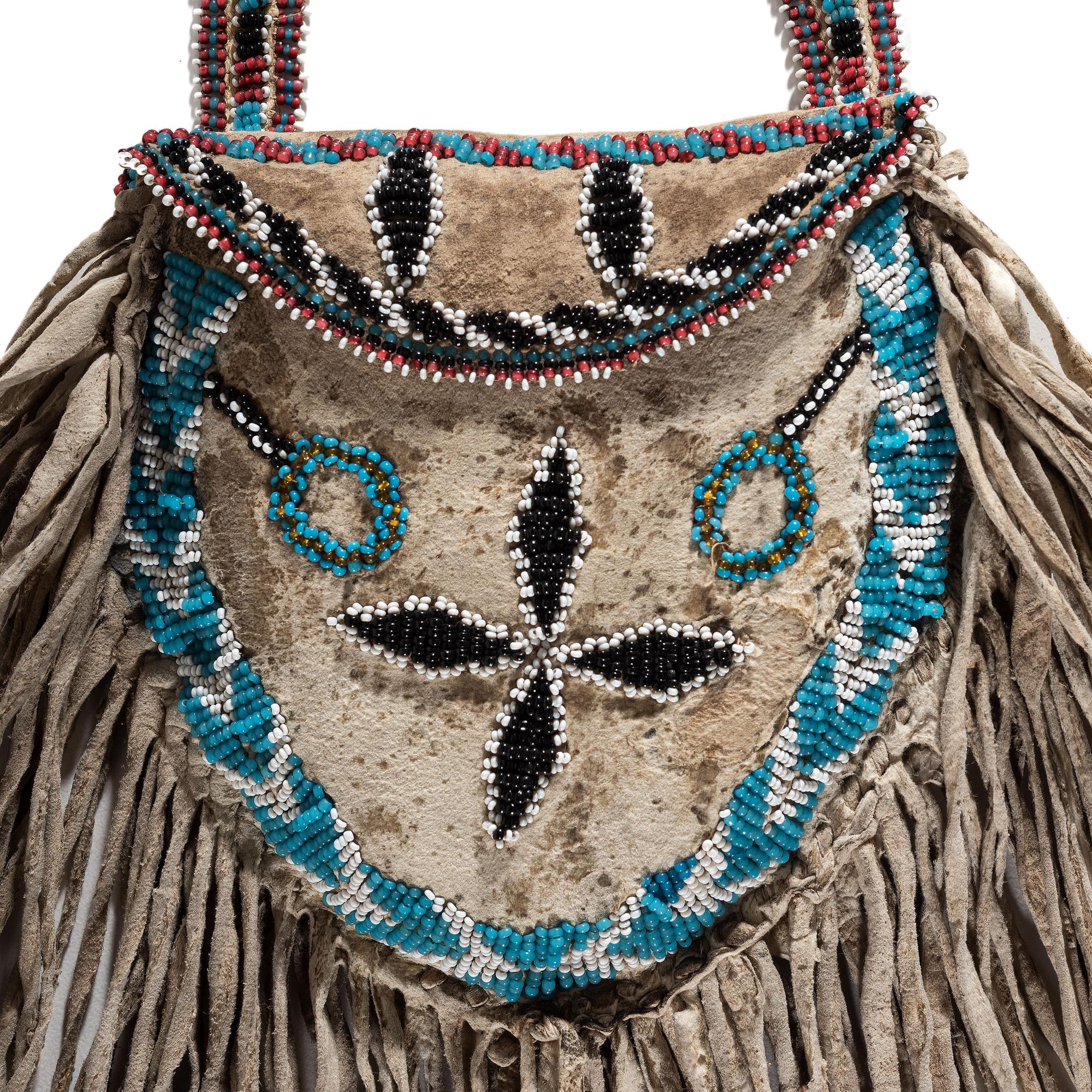 Apache Beaded Hide Shot Pouch