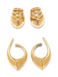 A Collection of 14 Karat Yellow Gold Earring Jackets,