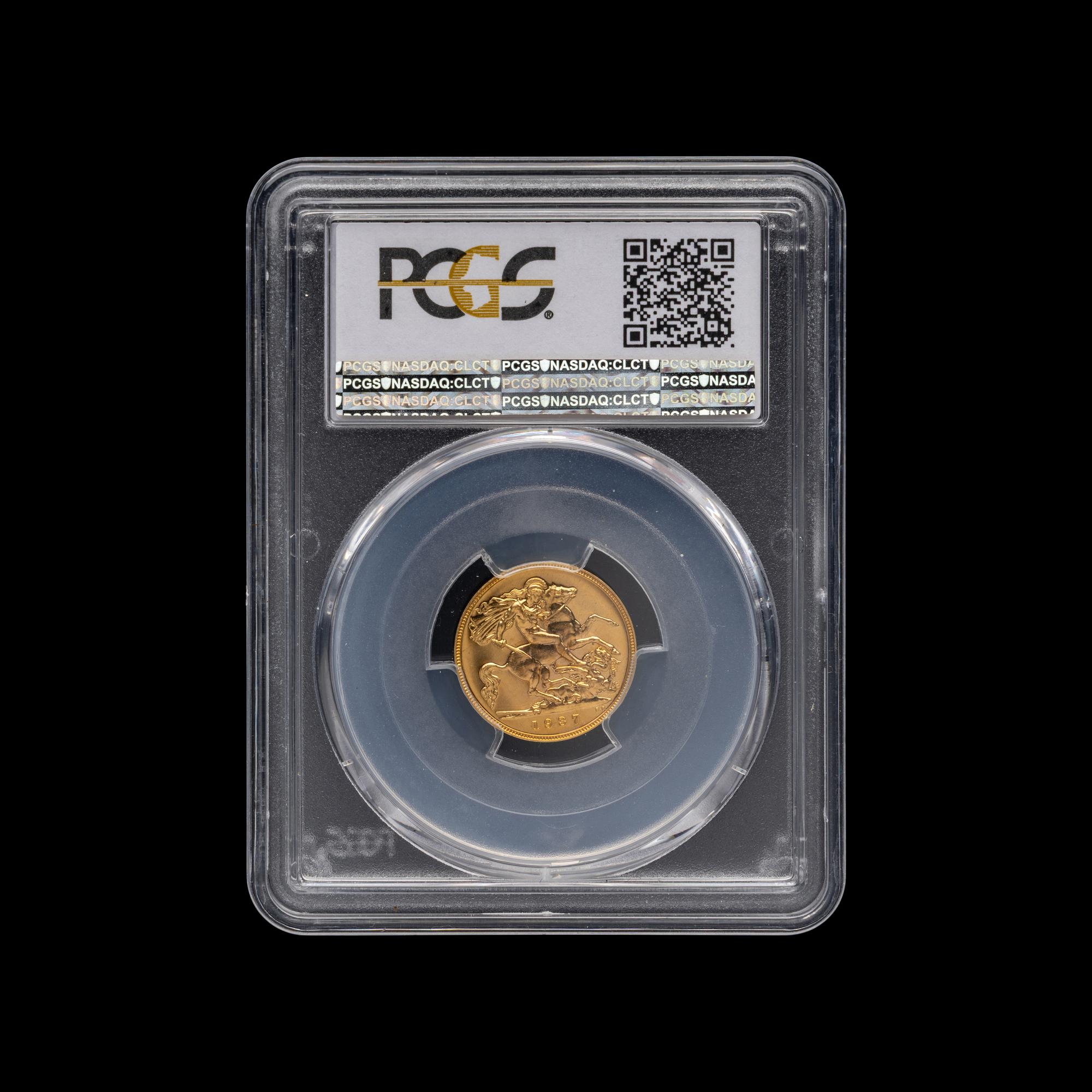 [GREAT BRITAIN] A 1937 George VI 1/2 Sovereign Gold Proof [PCGS PR64]