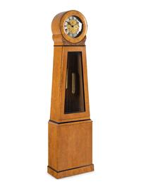 A Biedermeier Birch Longcase Clock