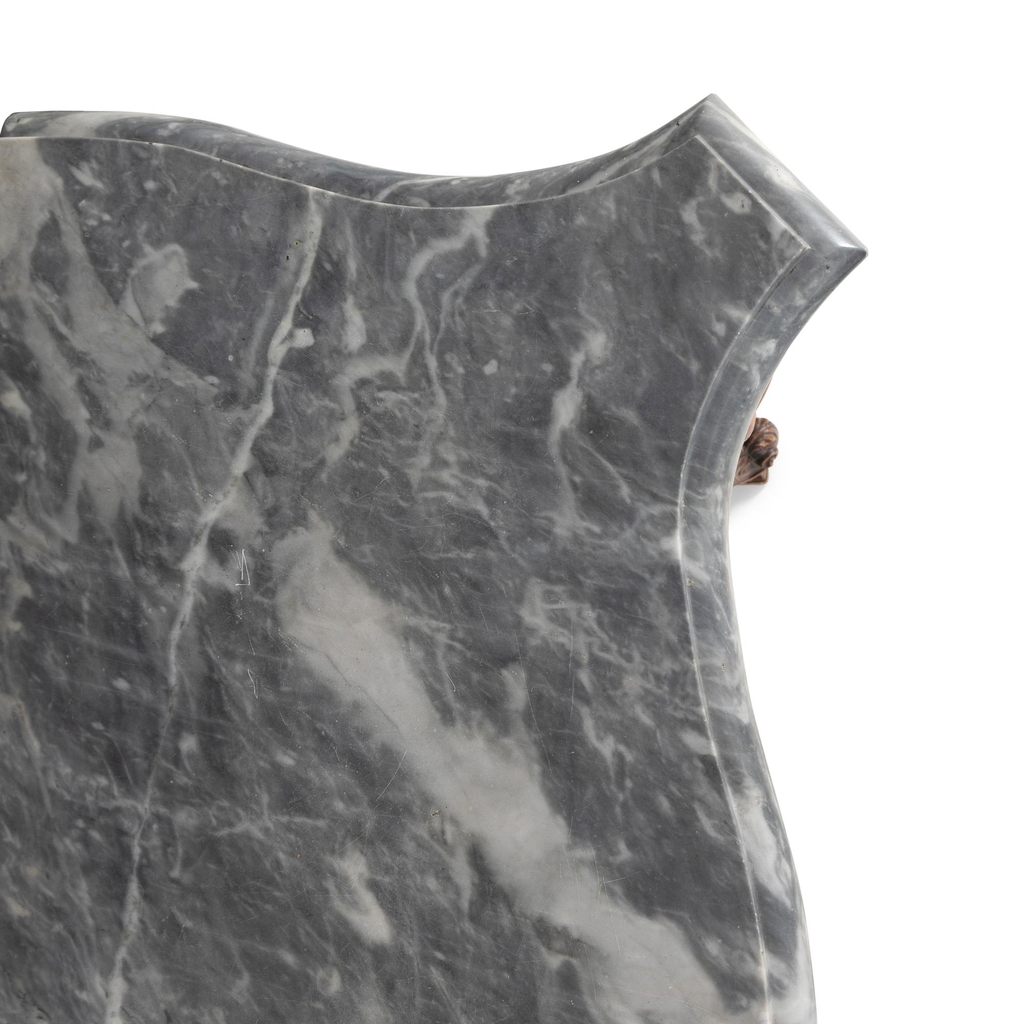 A Continental Carved Oak and Marble-Top Console Table