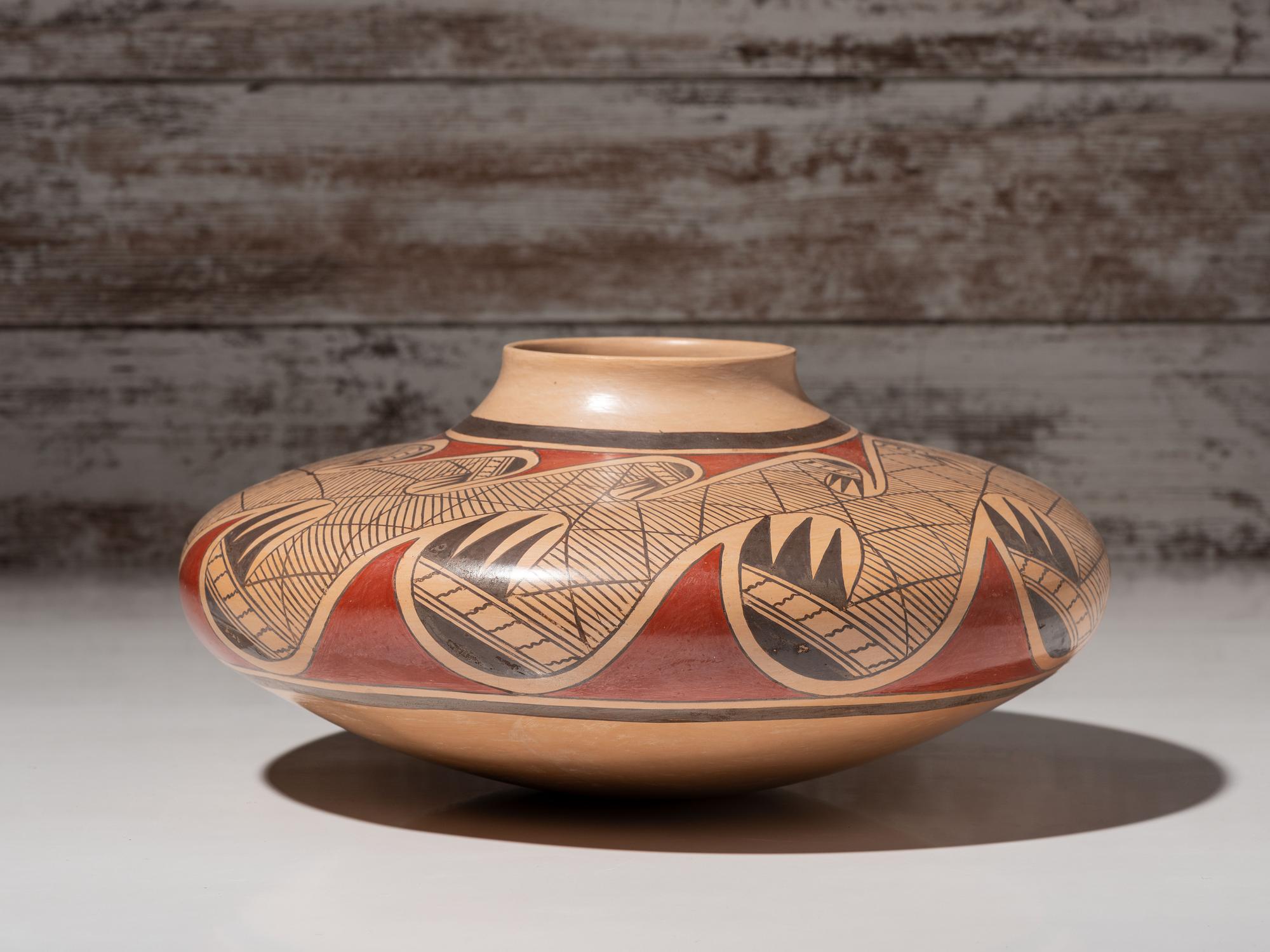 Polychrome Pottery Jar, with Migration Pattern