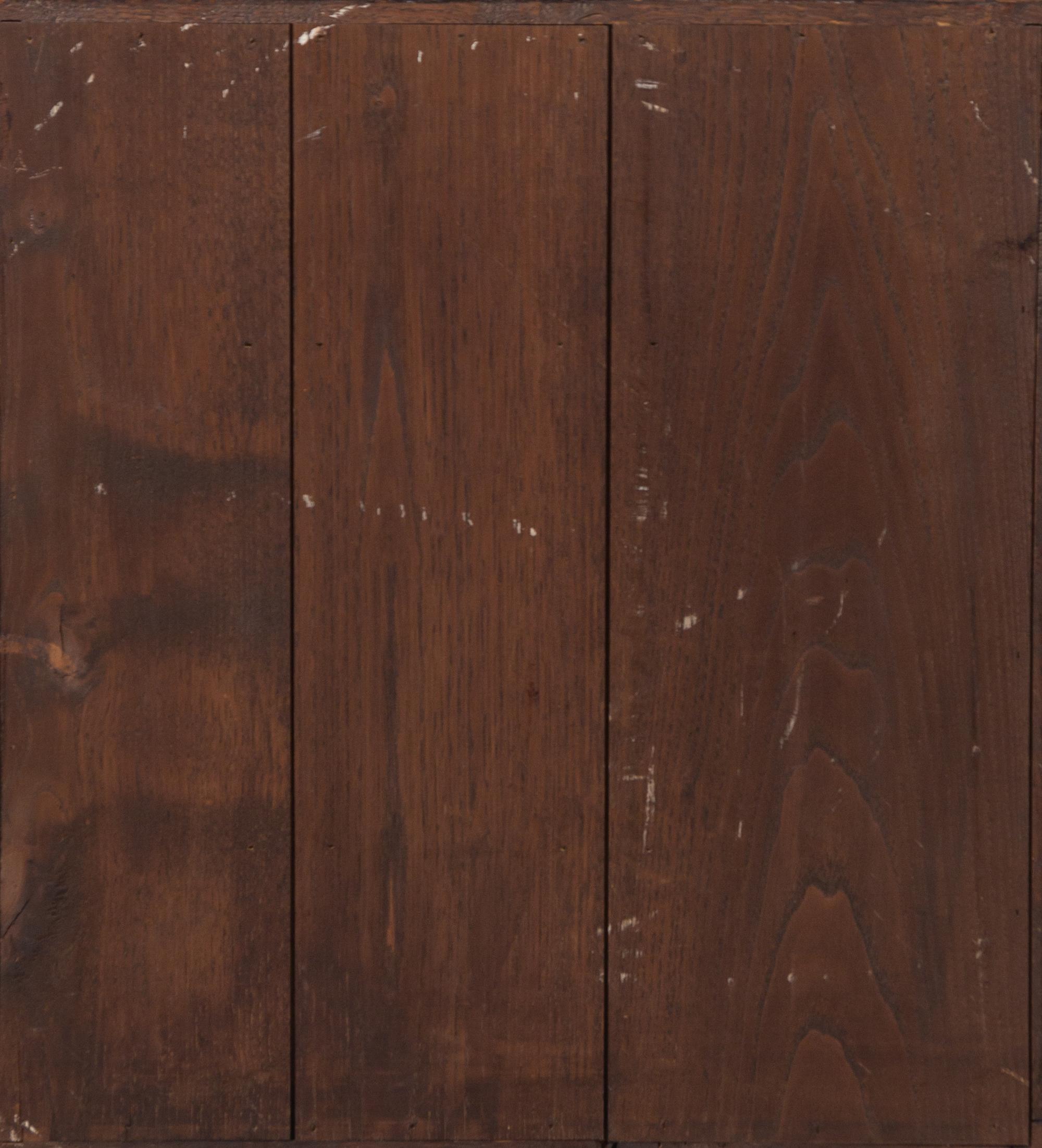 An English Primitive Burlwood Hanging Spice Cabinet